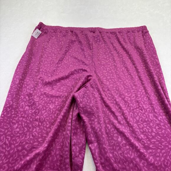 INC International Concepts Velour Notch Collar Plush Cheetah Pajama Set Pink XXL - Picture 15 of 15